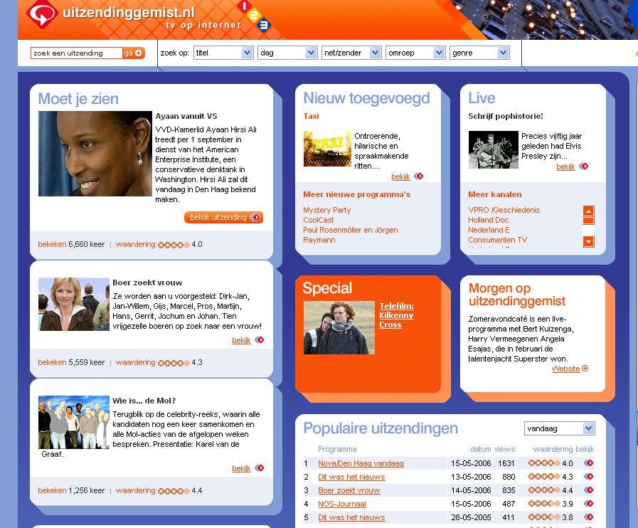 Uitzendinggemist.nl is vernieuwd