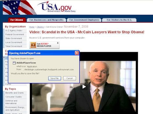 Malware-spammers mikken op teleurgestelde McCain-fans