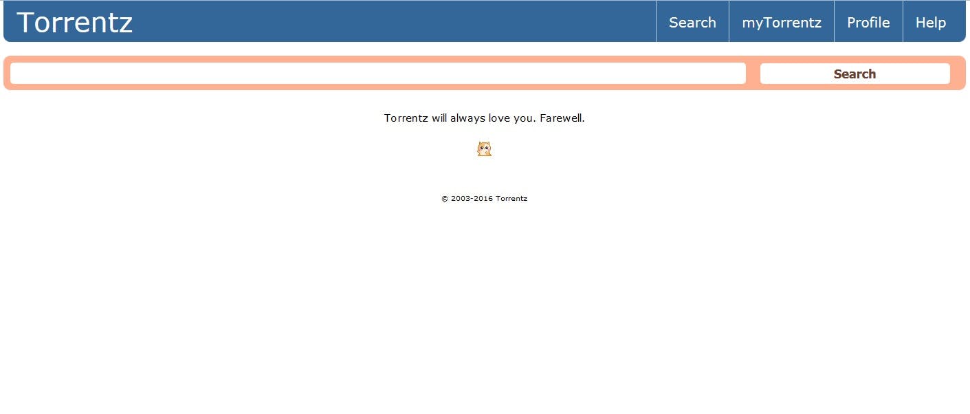 Ook torrentzoekmachine Torrentz.eu offline