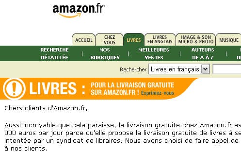 Gratis verzending Amazon illegaal in Frankrijk