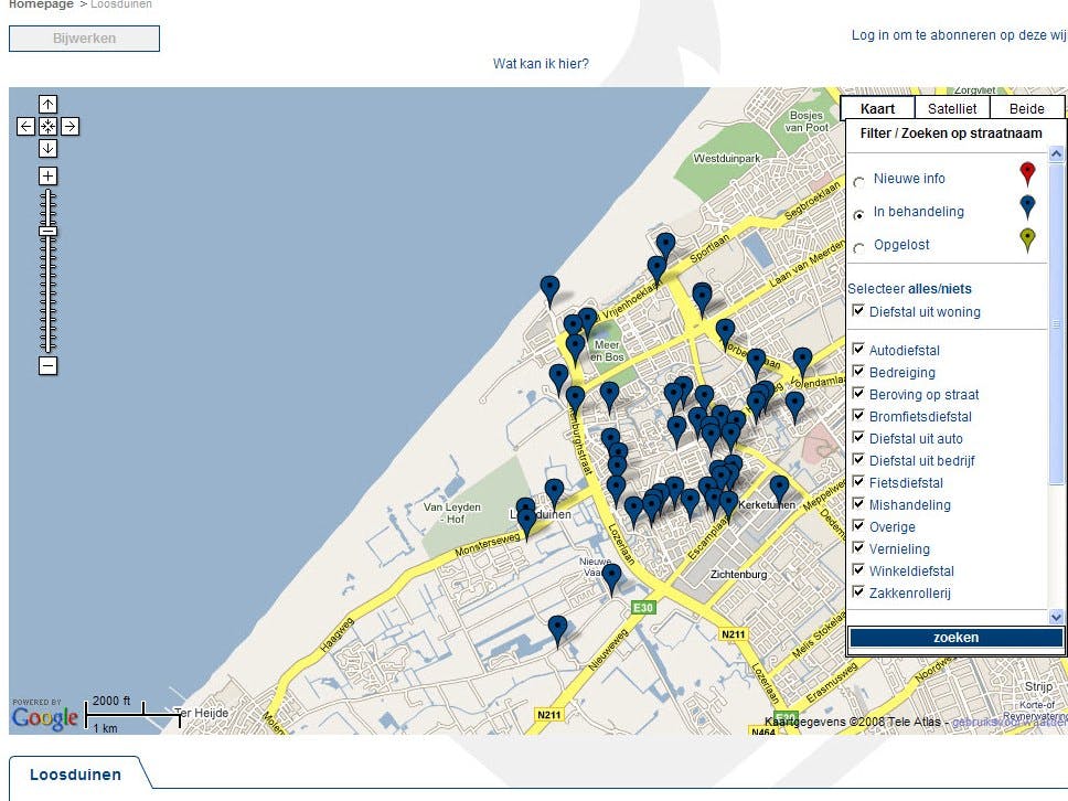 Politie zet Google Maps in