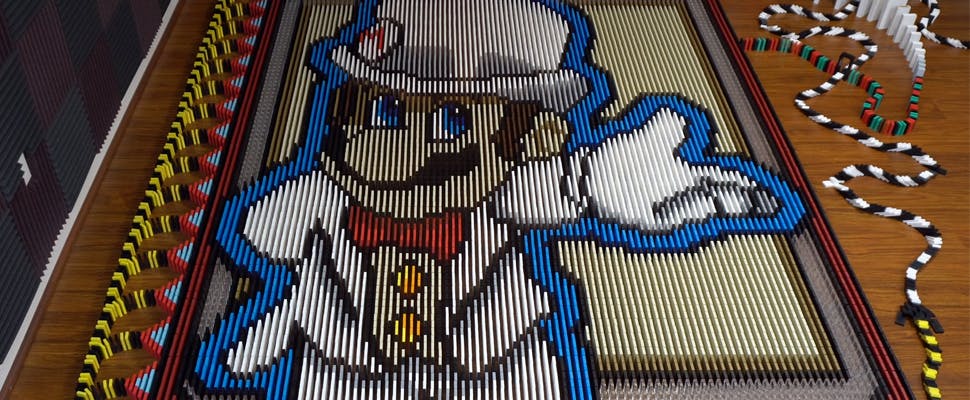 150.000 vallende domino-steentjes voor nieuwe Mario-game 