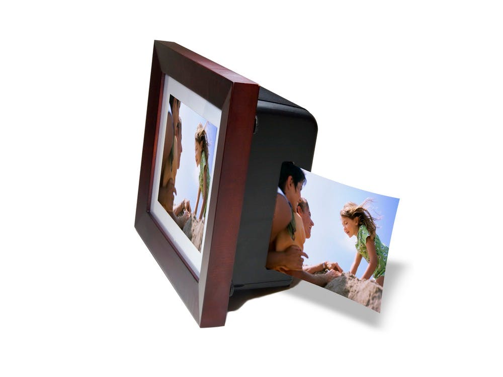 Slim: fotolijst met ingebouwde printer