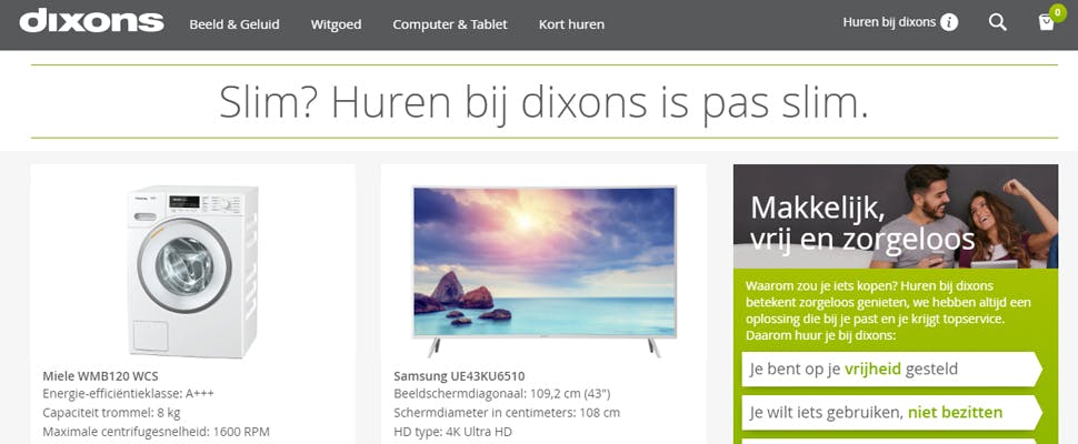 Dixons verder als verhuurder van apparatuur