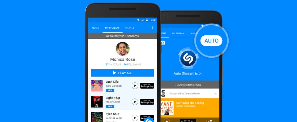 Shazam luistert altijd mee met nieuwe auto-modus