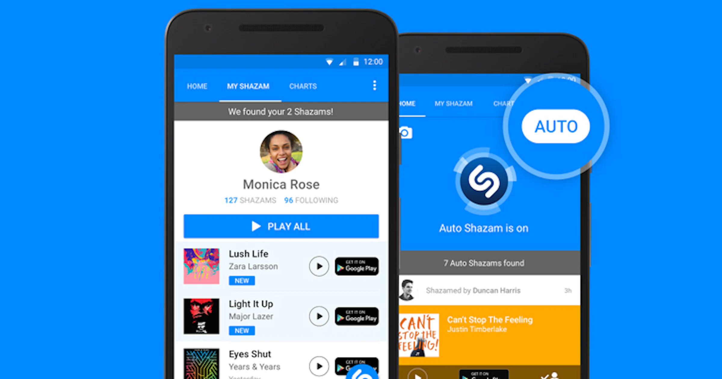 Shazam luistert altijd mee met nieuwe auto-modus