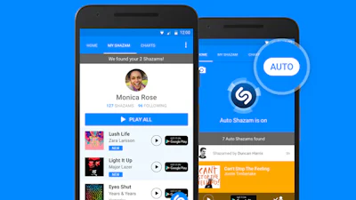 Shazam luistert altijd mee met nieuwe auto-modus