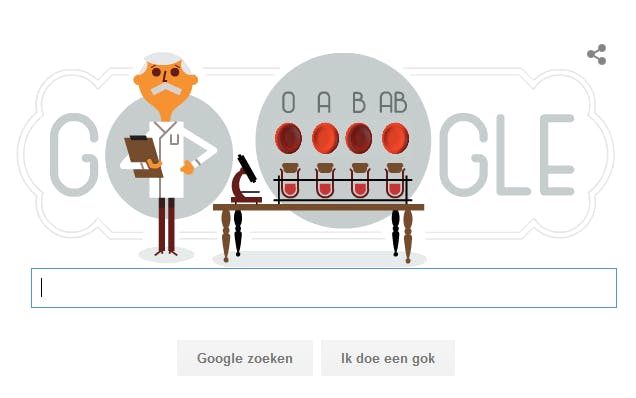 Karl Landsteiner herdacht door Google