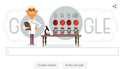 Karl Landsteiner herdacht door Google