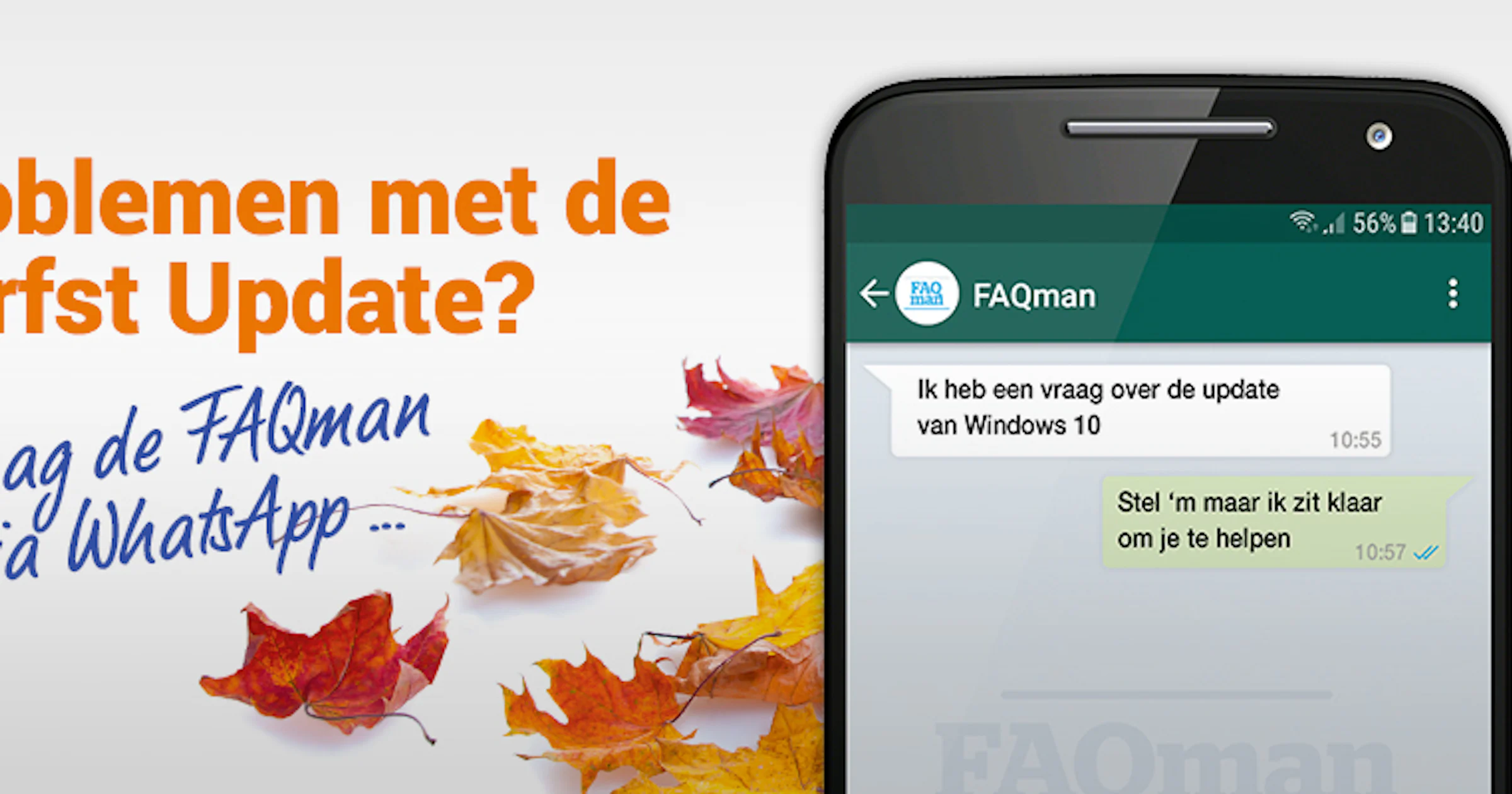 Vraag de FAQman via WhatsApp...