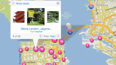 Navigeren op geotags in Flickr Places