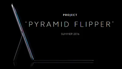 Pyramid Flipper: Windows 10-tablet door kopers zelf ontworpen