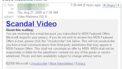 Start tournee Madonna kassa voor spammers