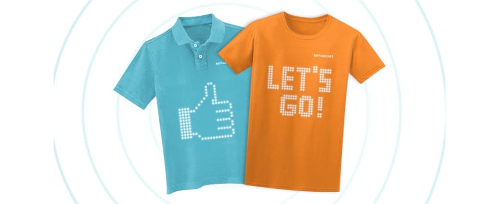 T-shirt met led clearance tekst
