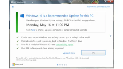 Afsluitkruisje in upgradevenster = Windows 10 tóch installeren