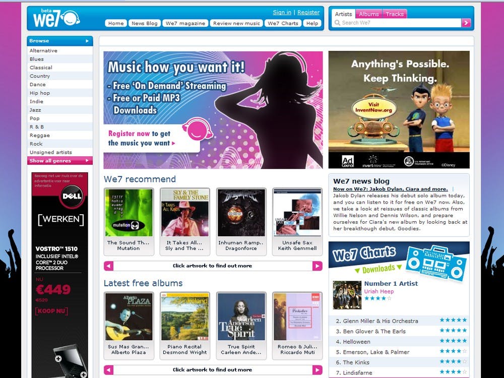 Britse muziekdienst biedt gratis mp3-downloads aan