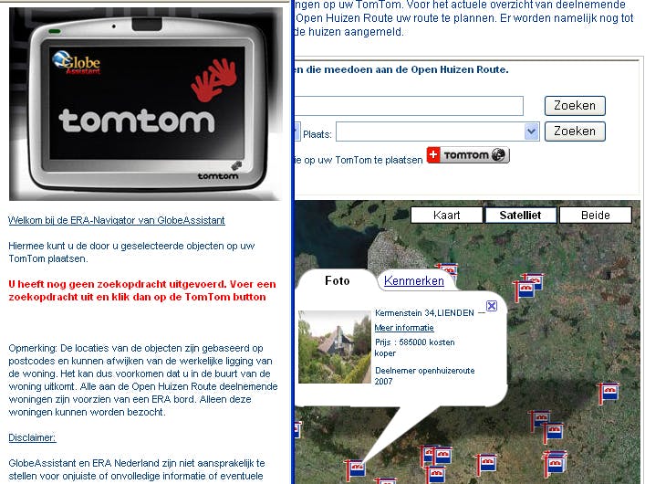 Te koop staande huizen nu ook op TomTom
