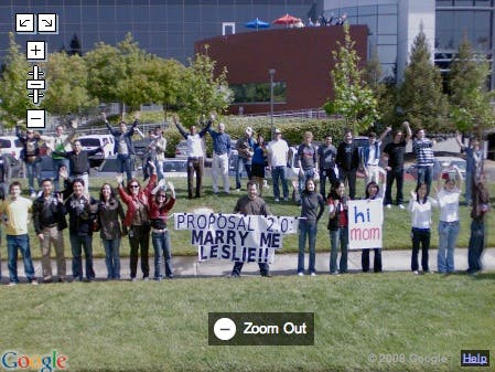Man doet huwelijksaanzoek via Google Street View