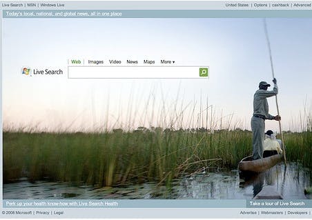 Live Search krijgt achtergrond met klikbare zones