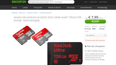 Geheugenkaartjes van SanDisk op Groupon blijken nep