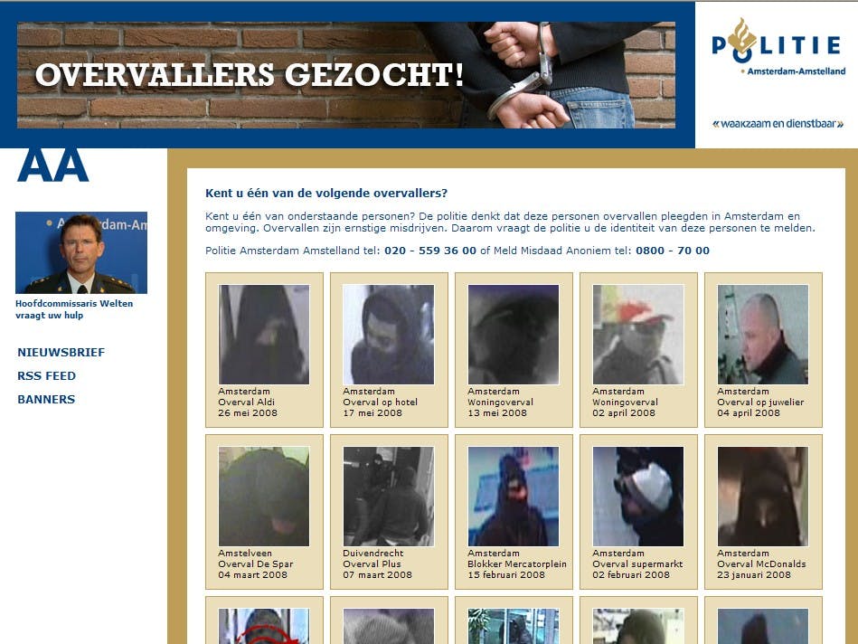 Politie Amsterdam zet internet in om boeven te vangen