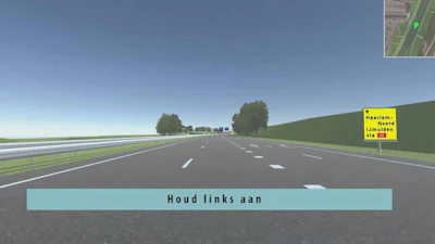 Wennen aan omleidingen op de A9 door animaties