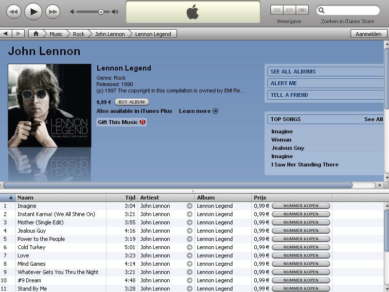 Imagine: John Lennon eindelijk bij iTunes