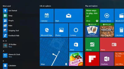 Zo ziet het nieuwe startmenu van Windows 10 er uit