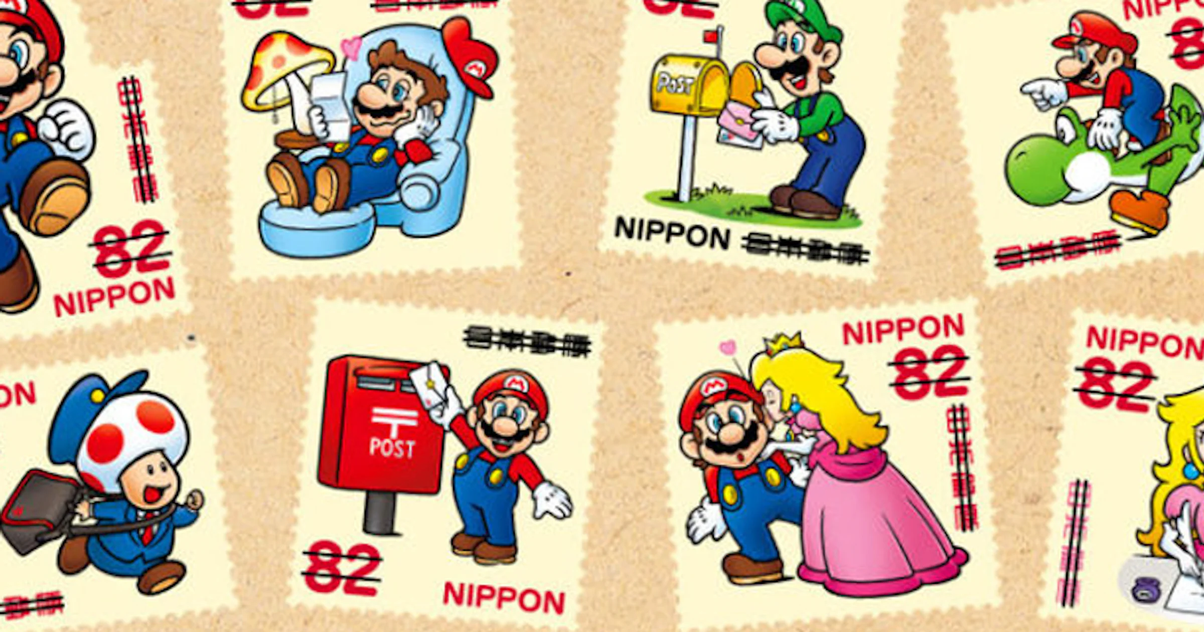 Super Mario siert Japanse postzegels
