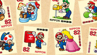 Super Mario siert Japanse postzegels