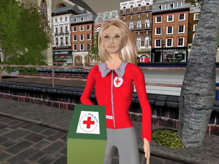 Topmodel collecteert in Second Life