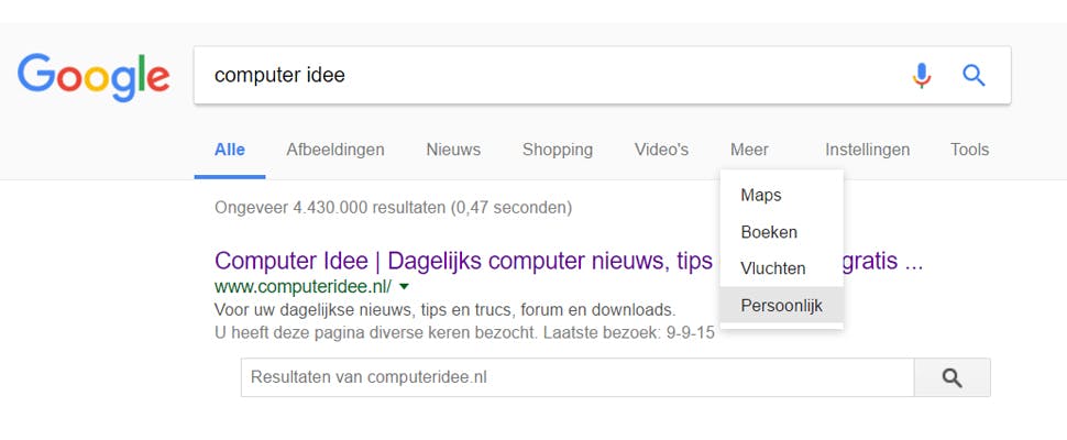 Je persoonlijke bestanden doorzoeken met Google