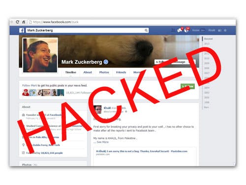 Facebook-timeline Zuckerberg gehackt