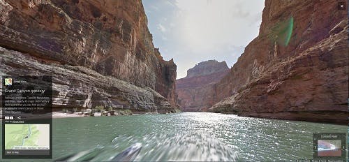 Google laat gebruikers door Grand Canyon varen met Street View