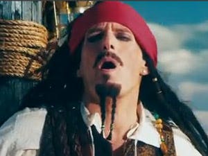 Michael Bolton zingend over Jack Sparrow online hit