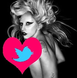 Lady Gaga 10 miljoen followers op Twitter
