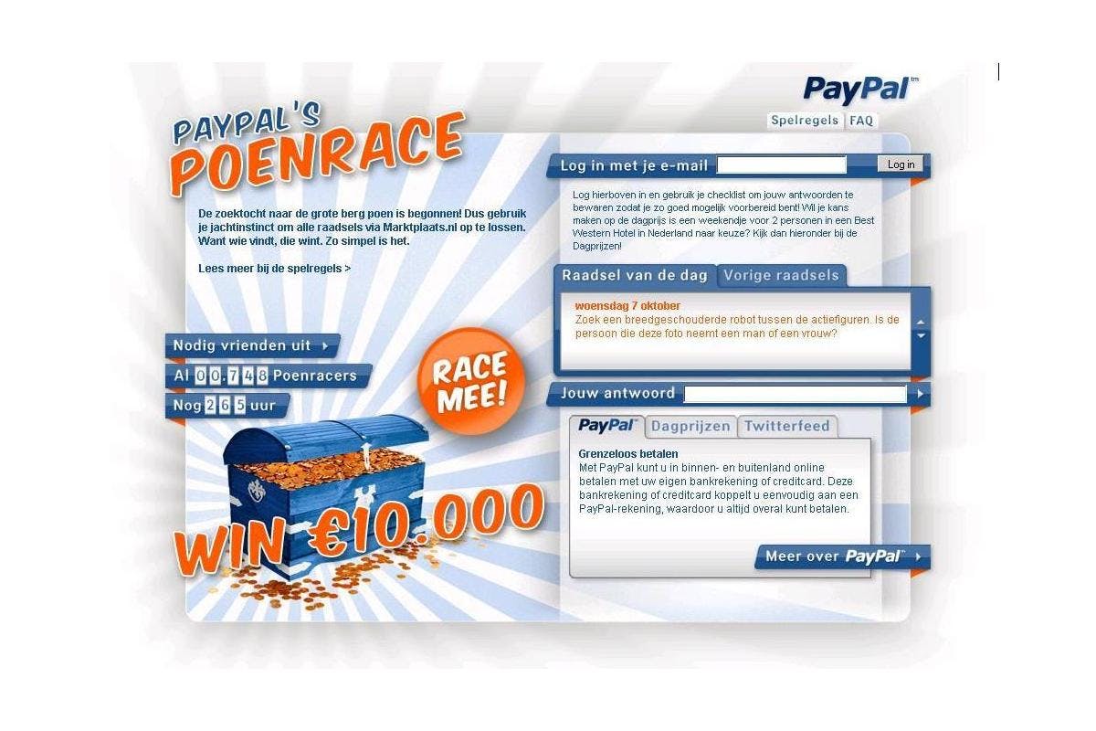 Nep-advertenties in Poenrace