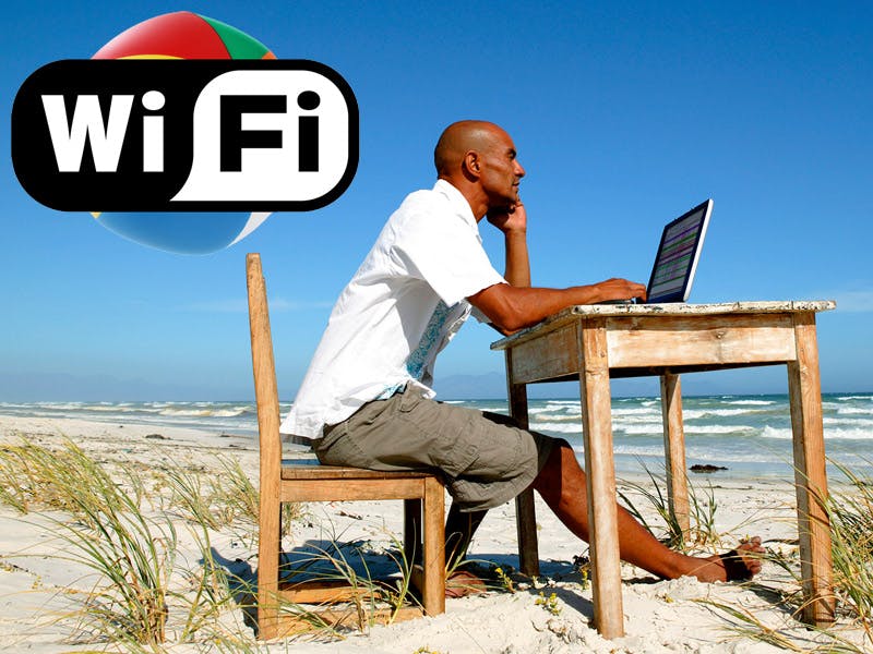 Gratis wifi op strand