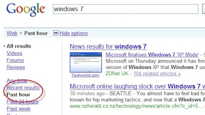 Nieuwe zoek-opties in Google