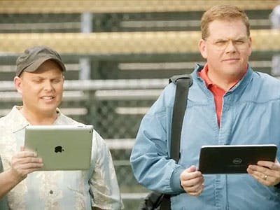 Windows RT vs iPad commercial van Microsoft