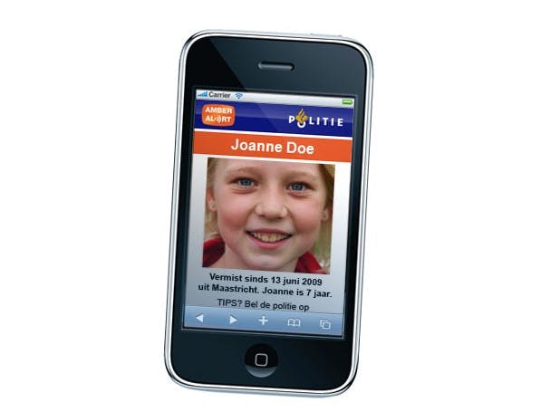 Vermiste kinderen direct te zien op mobiel