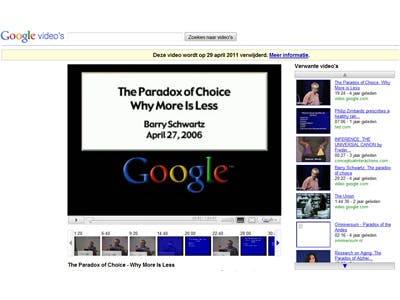 Google Video’s stopt op 29 april