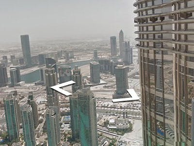 Burj Khalifa in Google Street View