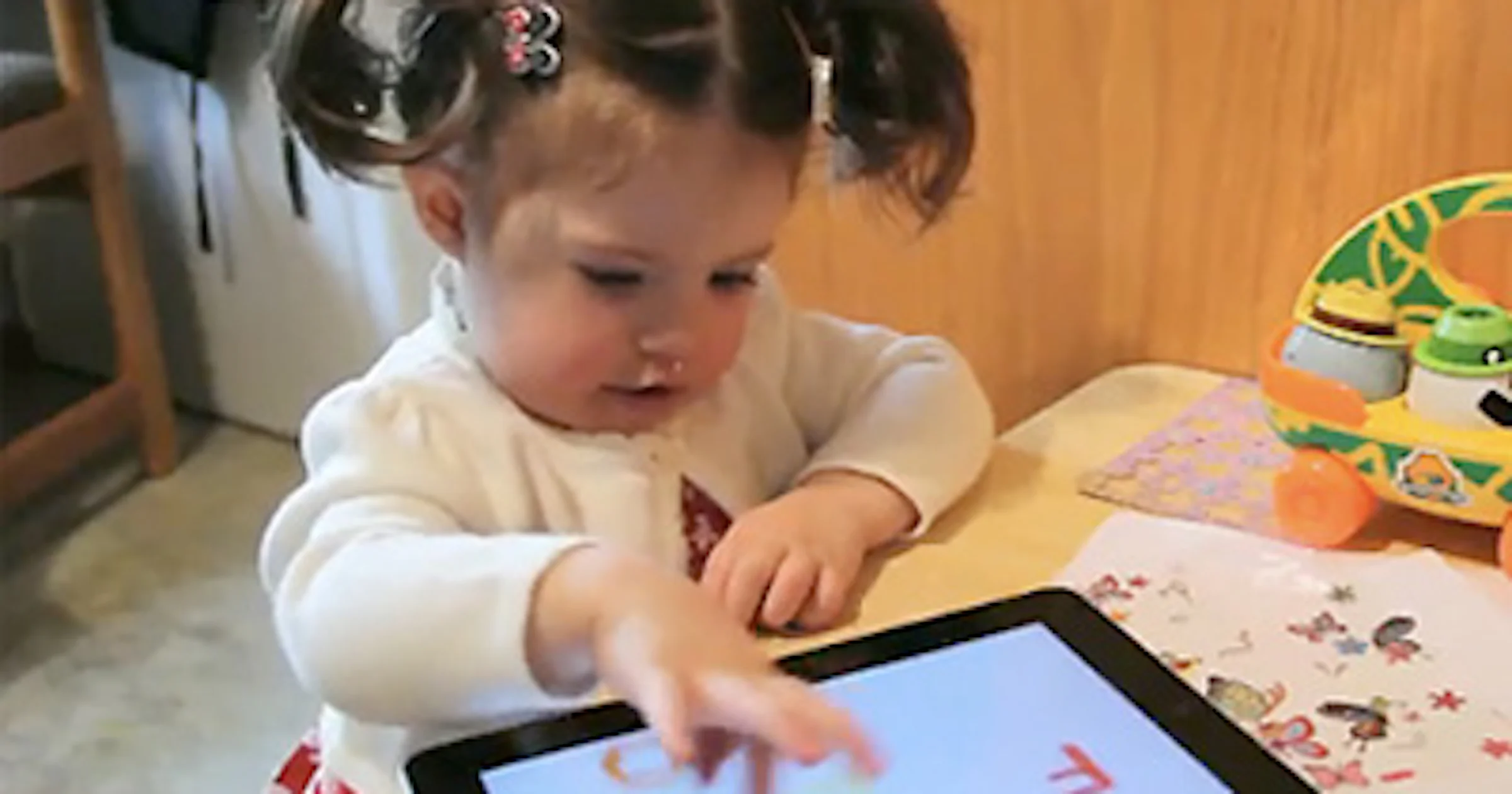Amerikaanse kleuters aan de iPad 2