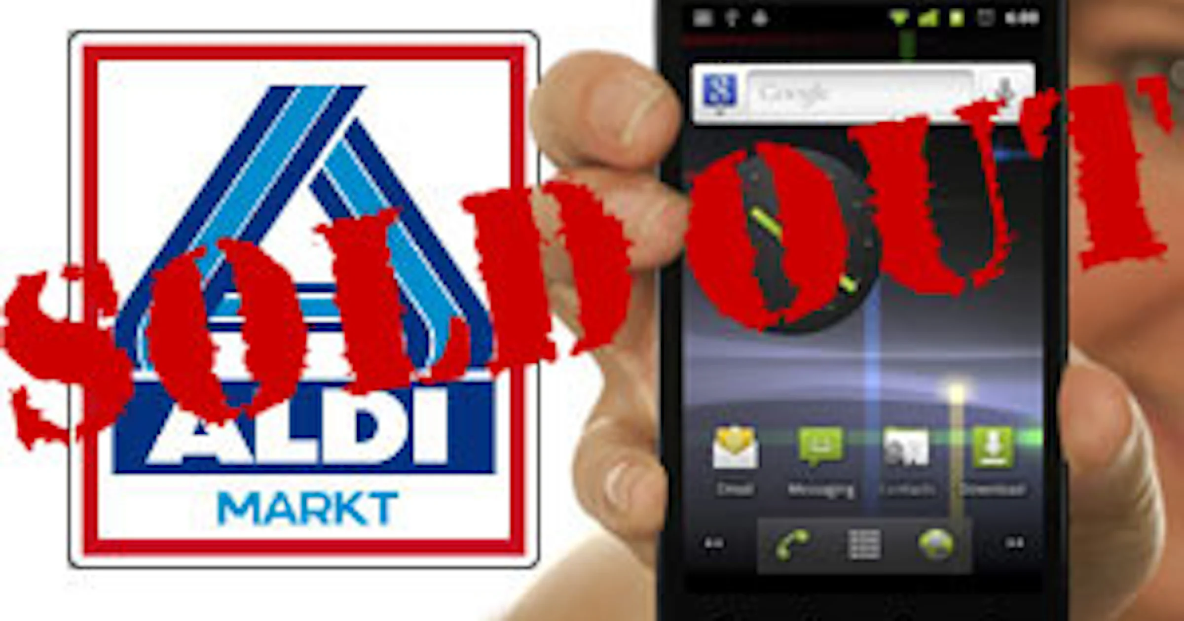 Aldi AS43D Android smartphone uitverkocht. Kritiek op kleine voorraden.