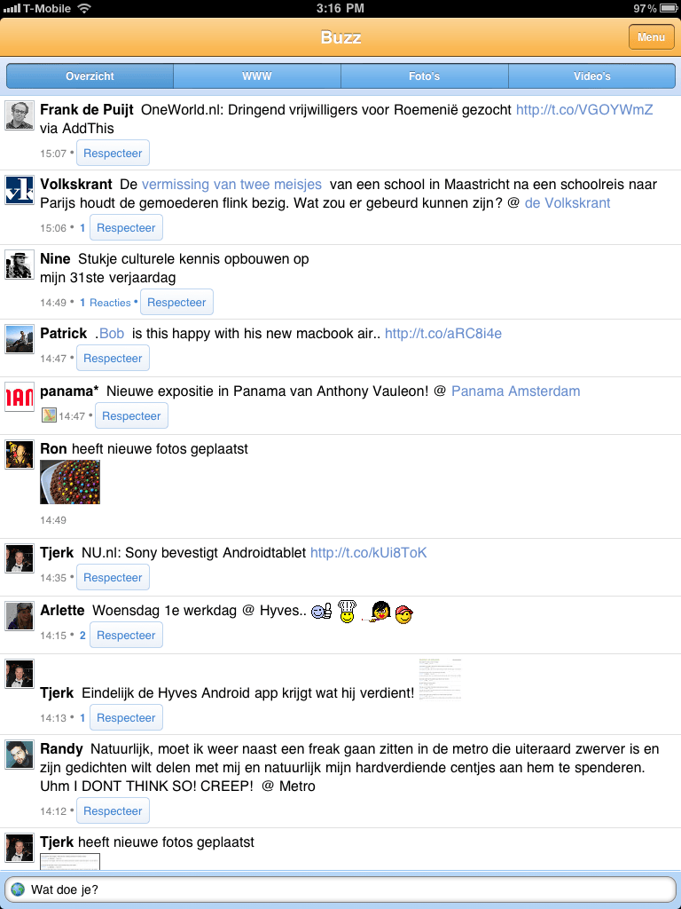 Hyves-app werkt nu ook op iPad