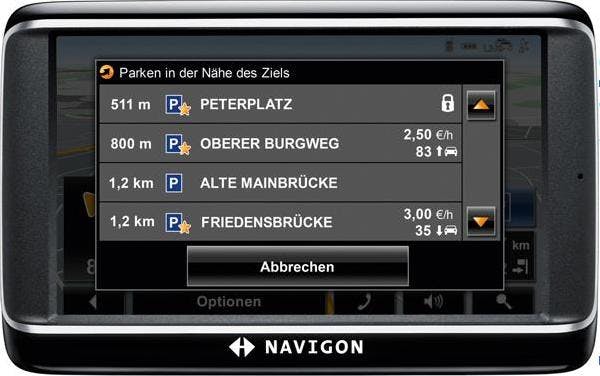 Parkeerinformatie via Navigon navigatiesystemen