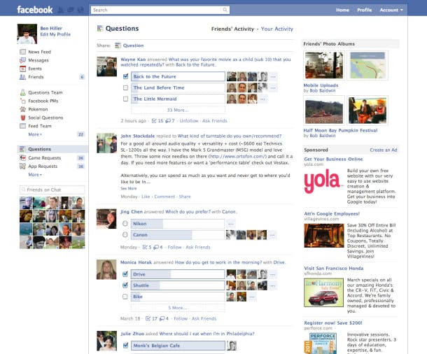 Facebook werkt verder aan Questions