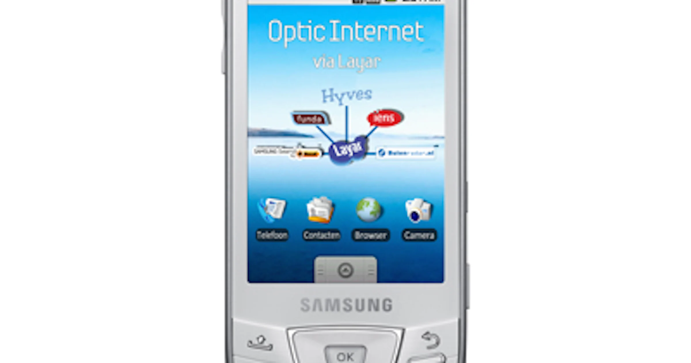 Samsung Galaxy Android telefoon met Layar informatie