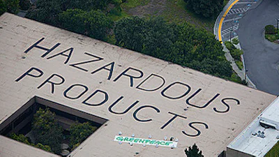 Geintje van Greenpeace op hoofdkantoor HP